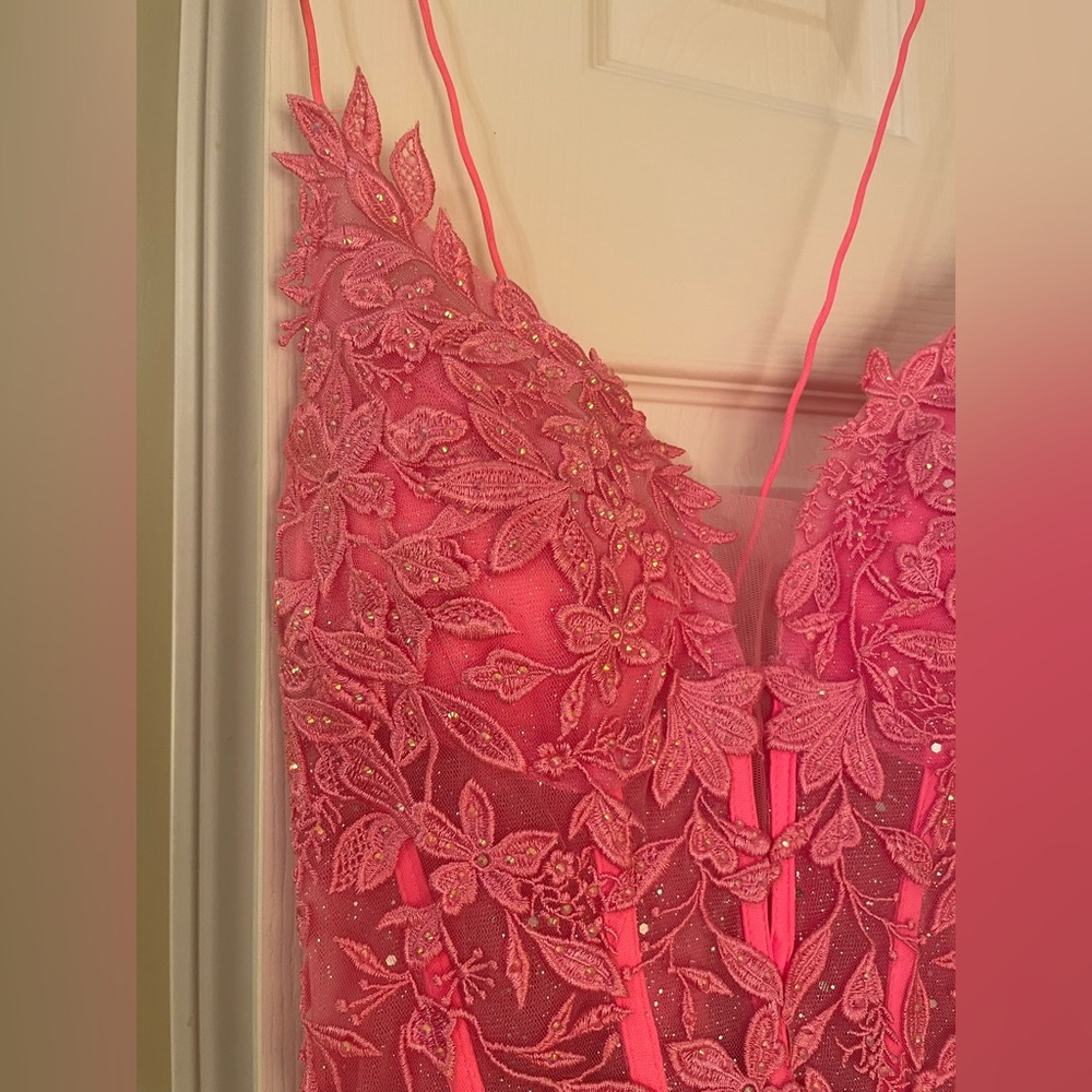 Flirt Prom & Pageant Amarra Pink Corset Prom Dress - Picture 9 of 15